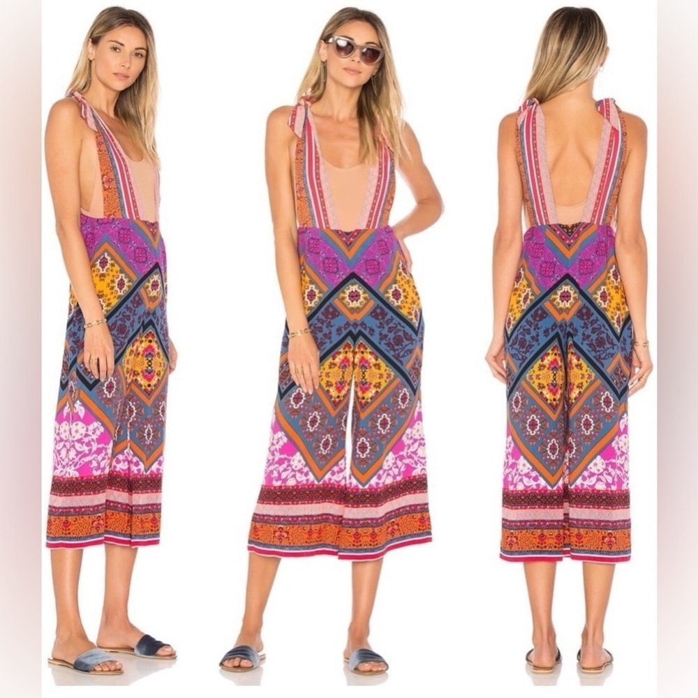Free People Maritzah One-Piece Jumpsuit 🌺 Boho Patchwork Print | Size 4 | NWOT